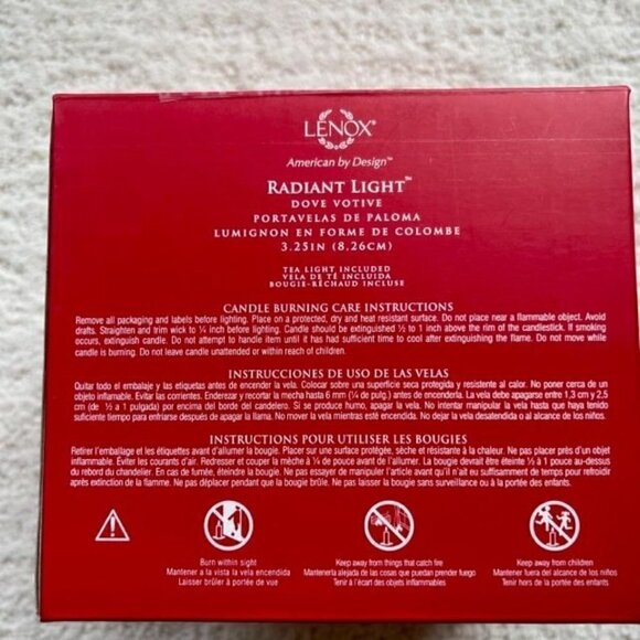 Lenox American by Design "Radiant Light" Dove Votive Candle Holder - NIB - Picture 8 of 8